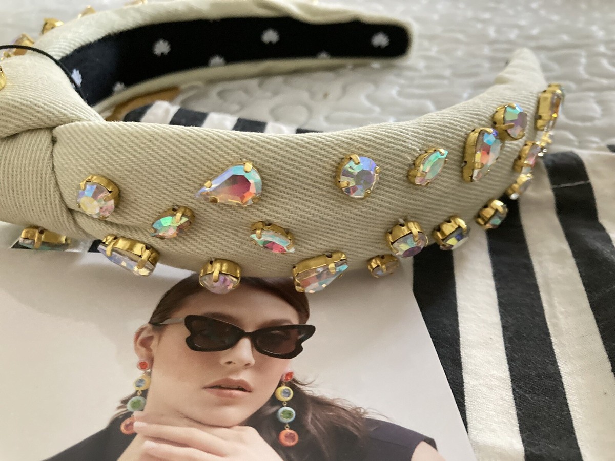 BNWT Lele Sadoughi Slim Candy Jeweled Knotted Headband In  display picture 2