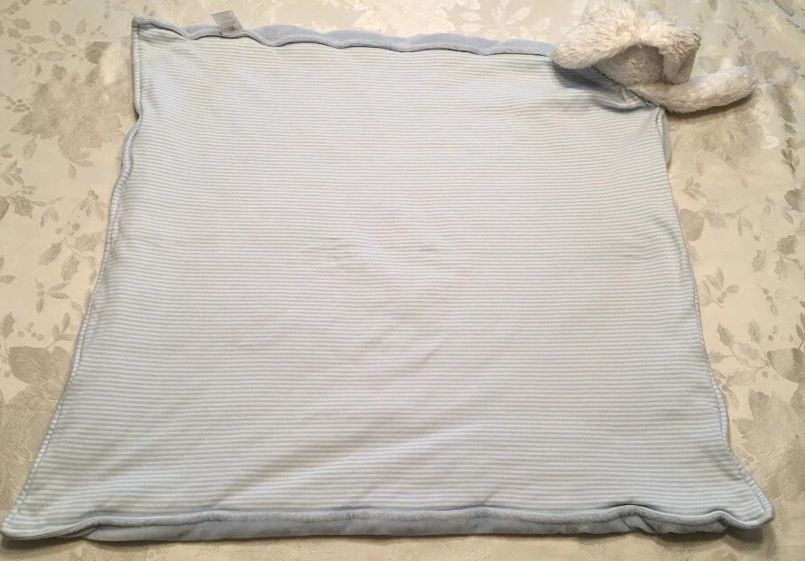 Bunnies By The Bay Bunnies Hop Blue Security Blanket Lovey White Bunny Rabbit - Image 4 of 4