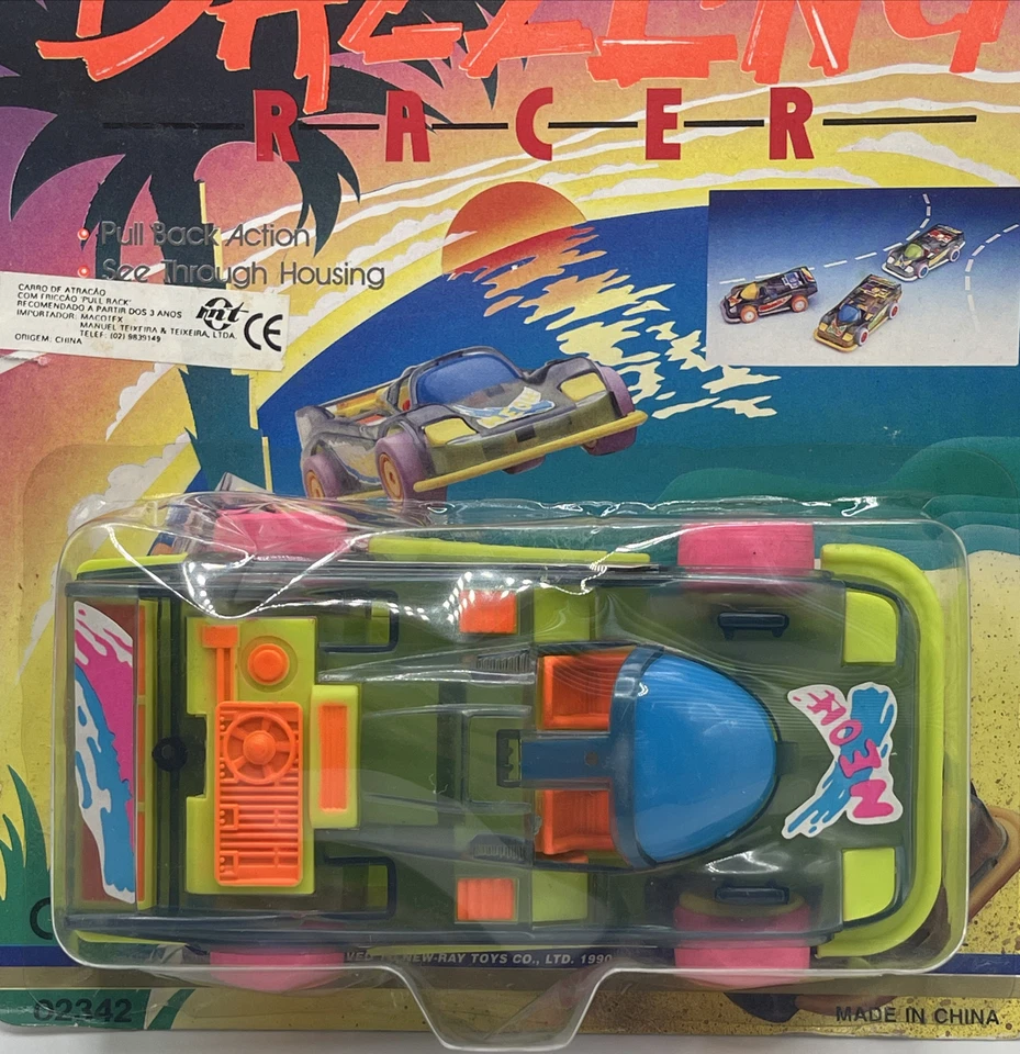 1990 New-Ray Toys Dazzling Racer #02342 Pull Back See Through Porsche Neon - Image 2 of 4