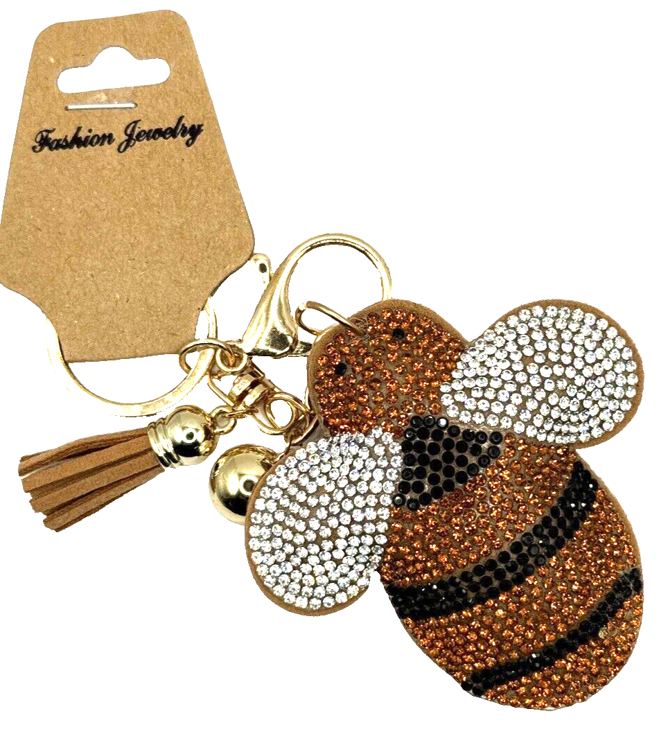 Gift Bumble Bee Rhinestone Purse Charm Keychain Tassel Holiday Gifts Bag  Charm