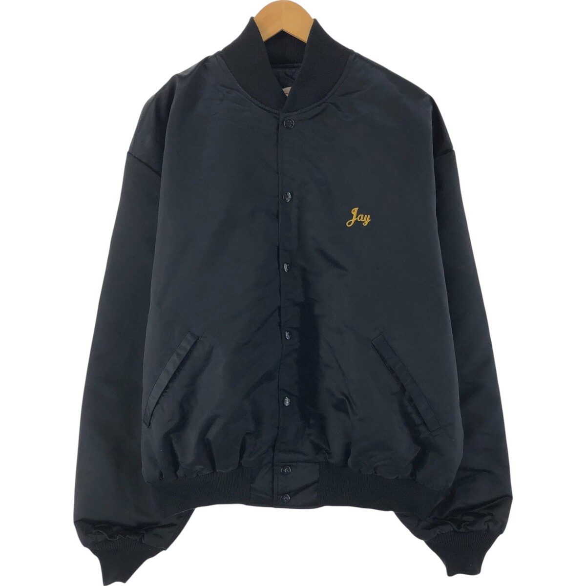 【80s】Vintage Birdie Black Varsity Jacket 80s~90'S Birdie Padded Nylon Varsity Jacket Award Jacket