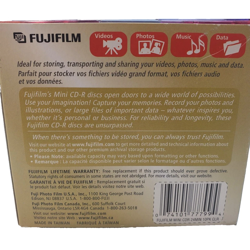 Fujifilm Mini CD-R Discs 24 Minutes 210 MB 24X Color Discs 10 - Image 3 of 4