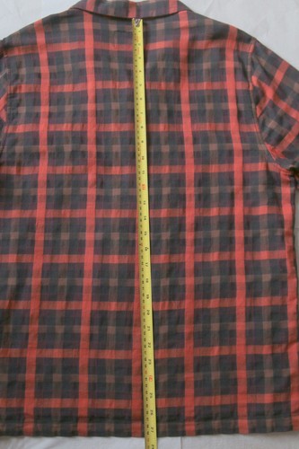 Folk Clothing Camp Collar Shirt Size 4 / Large - Red Check - 第 9/12 張圖片