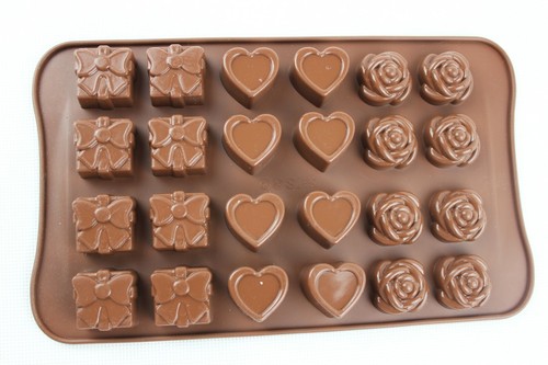 Heart Chocolate Mould Silicone 24 cell Parcel Rose Fondant Icing Cake Decorate 2 - Picture 2 of 9