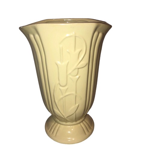 Grande vaso antico Art Decò ceramica ceramica giallo coda di gatto ��coda di gatto bello - Foto 4 di 10