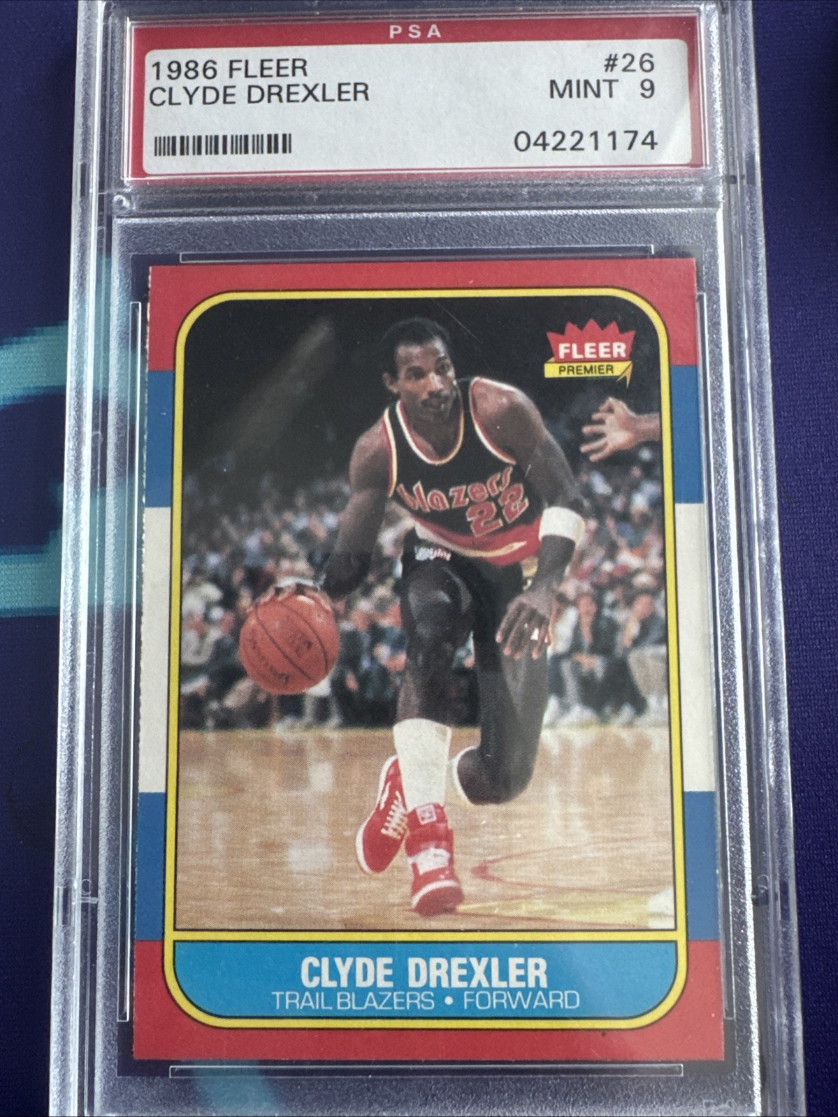 1986 Fleer Basketball #26 Clyde Drexler PSA 9 MINT