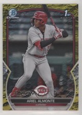 2023 Bowman Chrome Prospects Yellow Lunar Crater Refractor /75 Ariel Almonte 6u3