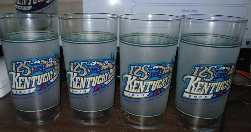 (4) 1999 Kentucky Derby Official 125th Mint Julep Collectible Souvenir Glass