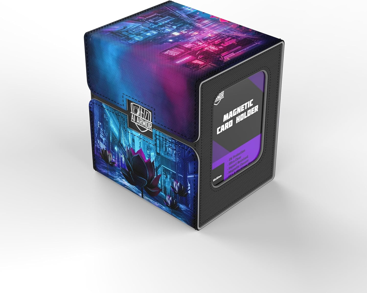 TCG/MTG Commander 100+ Card Art Deck Box with Storage (Cyberpunk