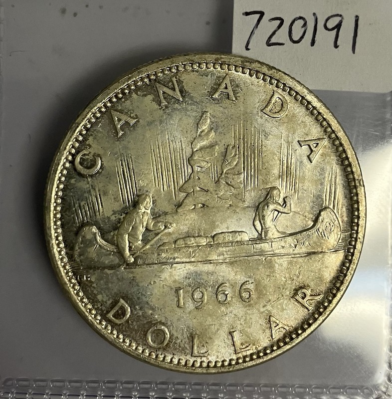 1966 Canada Dollar 80% Silver Coin 1$ |720191
