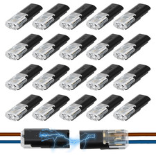 Double Wire Plug in Connector, 2-Pin Low Voltage Wire Connector with Locking Buc