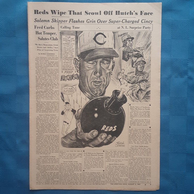 Cincinnati  Reds 1961 F Hutchinson F Robinson V Pinson E Kasko by Olderman 