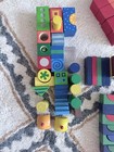A lot of gently used colored wood different shaped blocks — photo 2