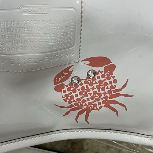 Coach Clear Jelly White Leather Trim Crab Beach Tote Shoulder Handbag F16594 - Picture 10 of 16