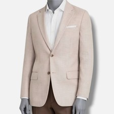Tommy Hilfiger Men's Beige Modern-Fit Stretch Sport Coat Suit Jacket Size 44L
