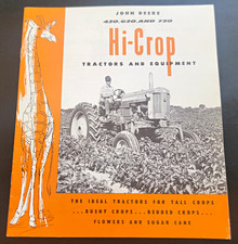 John Deere Hi-Crop Tractor & Equipment Brochure 420 620 720 Reproduction 1990