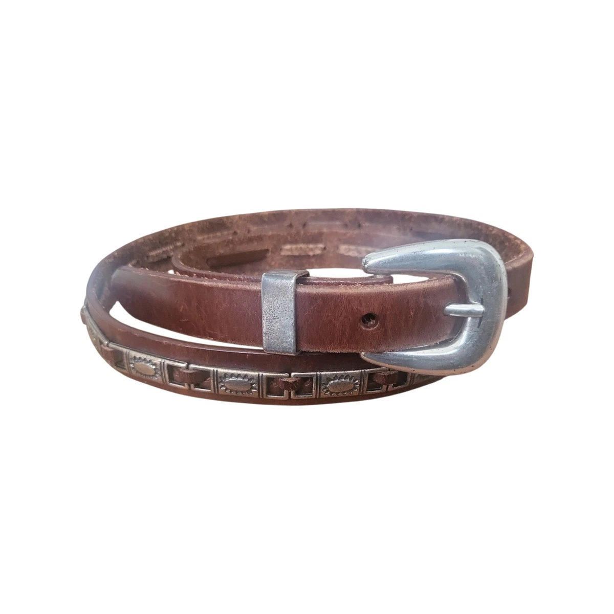 New Beautiful Fossil belt skinny tan metal size Small Fossil Leather Skinny Belts for Women for sale | eBay main image 4
