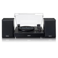 Lenco LS-101BK Turntable & Speakers Black Belt Drive Vinyl Record Player