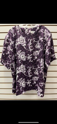 Susan Graver 2X PO Purple Print Blouse #4205
