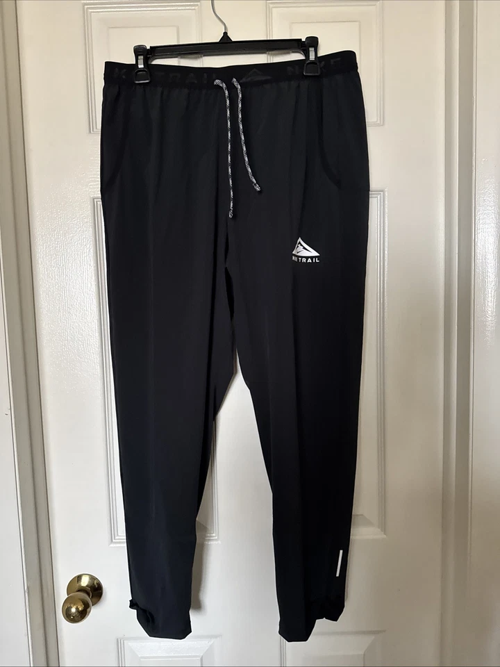Nike Mens Size Large Trail Dawn Range Dri-FIT Running Pants Black DX0855-010 NEW - Image 2 of 4