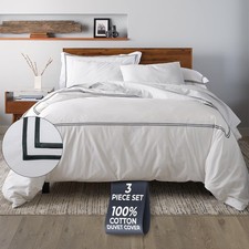 Duvet Cover King 3 Pieces , 100 Cotton Percale, King/Cali King, Soft Breath...