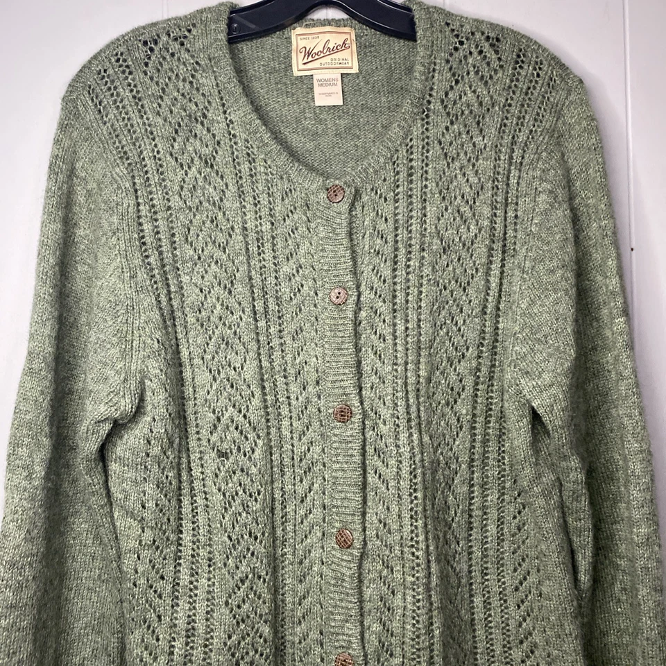 Cárdigan Woolrich Vintage 100% Lana Mujer Mediano M Verde Usado Foto 3 de 4