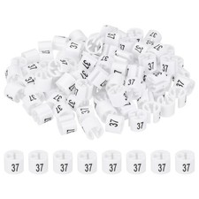 100 Pcs Clothes Hanger Markers, Number 37 Tag for Clothing Hangers, White