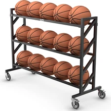 Murray Sporting Goods Premium Basketball Rack | Basketball Storage 3-Tier 15-Bal