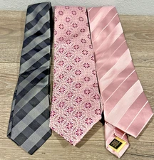 Signature Collection Silk Ties Steve Harvey Ryan Seacrest Donald Trump Pink Gray