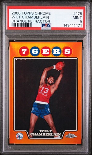 2008-09 Topps Chrome - Wilt Chamberlain #178 Orange Refractor /499 PSA 9 HOF