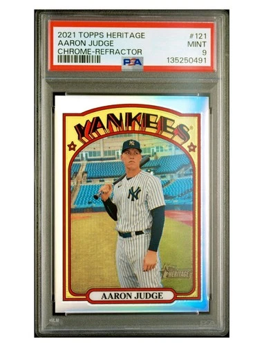 2021 Topps Heritage Aaron Judge CHROME REFRACTOR /572 - PSA 9 - Yankees MVP