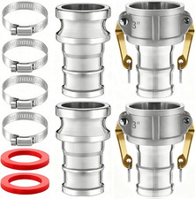 2 Set 3 Inch Camlock Fittings Type C E  Aluminum Cam and Groove Hose Fitting Ki