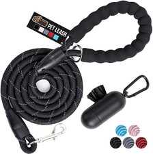 GORILLA GRIP Dog Leash, Heavy Duty Reflective Rope Leashes for Large, Medium, Sm