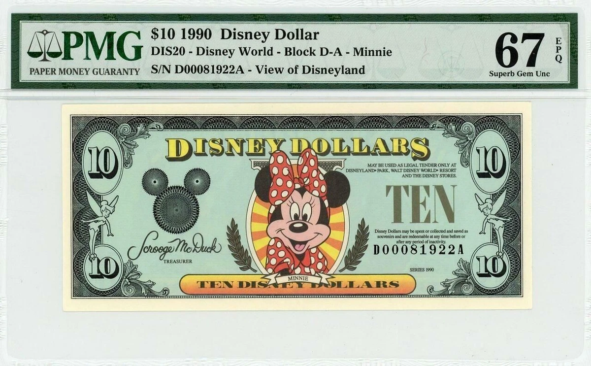 【希少】 Disney Dollar パイレーツ・オブ・カリビアン 1ドル札 Yahoo!オークション - ディズニーダラー 1ドル札（1991年版） $1 紙幣