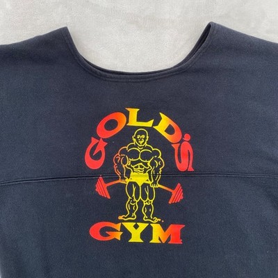 Golds Gym Vintage Muscle Sweatshirt Mens L/XL Black Made in USA