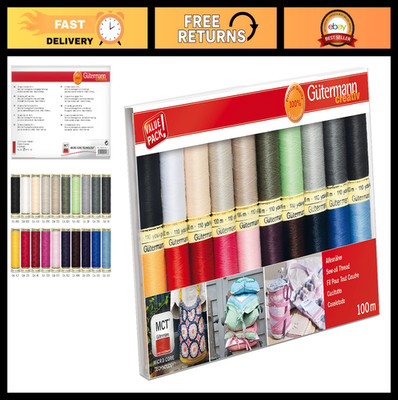 Assorted 20 Pack Sew-All Thread Set - 100m Spools for Sewing & Crafting