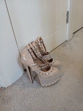 Womens Chic Multi Strap Platform Stiletto High Heels, Size 3