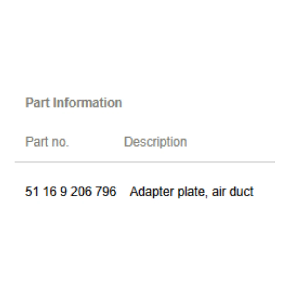 BMW 520i F10 2013 panel de instrumentos placa adaptadora de conducto de aire usado OEM 51169206796 Foto 2 de 4