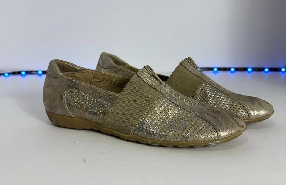 Sesto Meucci Bardon Platino Arrack Cuero Cremallera Frontal con Suela de Goma Tono Dorado  Foto 2 de 4