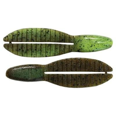 Keitech Flex Chunk Trailer Soft Bait - 3.2'' (6 Pack) - Green Pumpkin Chartreuse