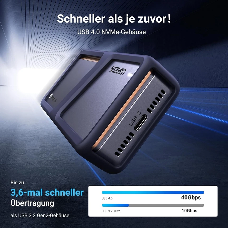 USB 4 NVMe Gehäuse Aluminium 8TB 40Gbps Kühllösung Schnelladapter - Bild 4 von 4