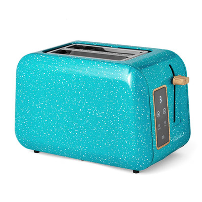 2-Slice Toaster Digital Teal Speckle Stainless Steel Bagel Defrost LCD Display