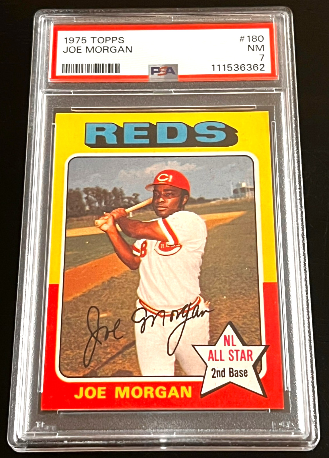1975 TOPPS #180 JOE MORGAN PSA  7 NEW GRADE LOOKS LIKE 8 - 9 WE COMBINE SHIPPING