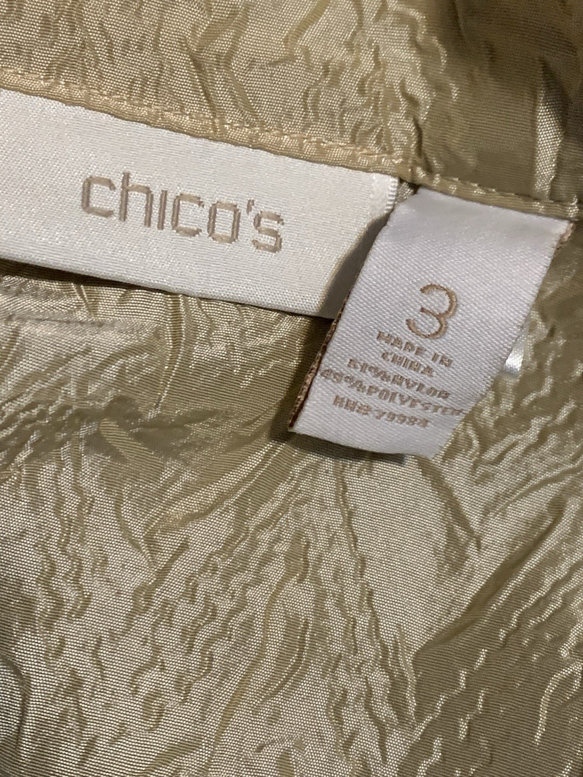 Chico’s Jacket Button lightweight Textured Beige … - image 2