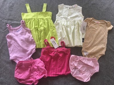 Baby Girl 12 Months Clothing Lot 7x Pieces Bulk Summer Colorful Casual Preppy