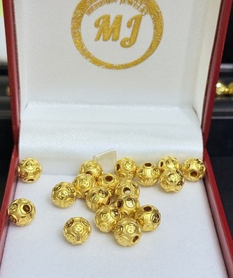24 Karat Feingold 8 mm 1 Stück Segensgeld Münzkugel. Für Halskette oder Armband.