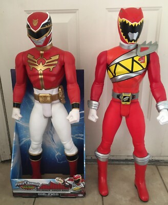 Lot 2 BIG RED POWER RANGERS DINO SUPER CHARGE MEGA FORCE ACTION FIGURE 31'' 