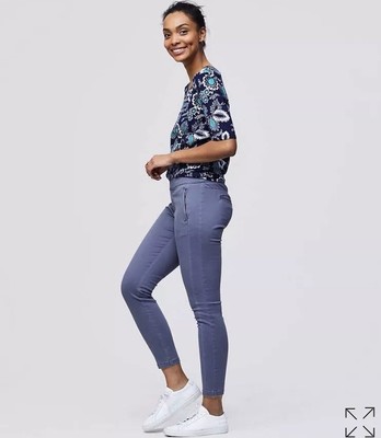 LOFT Womens Grey Skinny Zip Pocket 