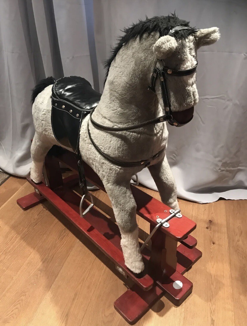 large wooden vintage rocking horse eBay