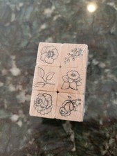 FLORAL Stamp Craft 29730 6 Small Flower Stamps Pansy Daffodil Rosebud